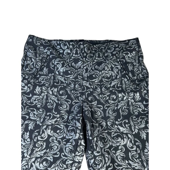 Chico's Pants Black Gray Floral Women's Sz 1.5 / US 10 Stretch Slimming - Picture 5 of 9